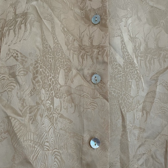 Vintage Como Seta Silk Safari Animal Top - Picture 2 of 9